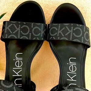 NWT CK designed  black wedge open shoes size 8.5